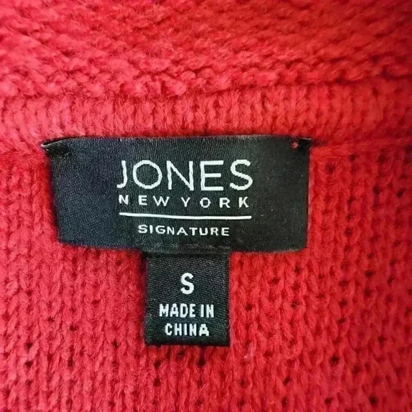 JONES NEW YORK Signature Women's Red Cowl Neck Pullover Sweater / Size S - Picture 7 of 7